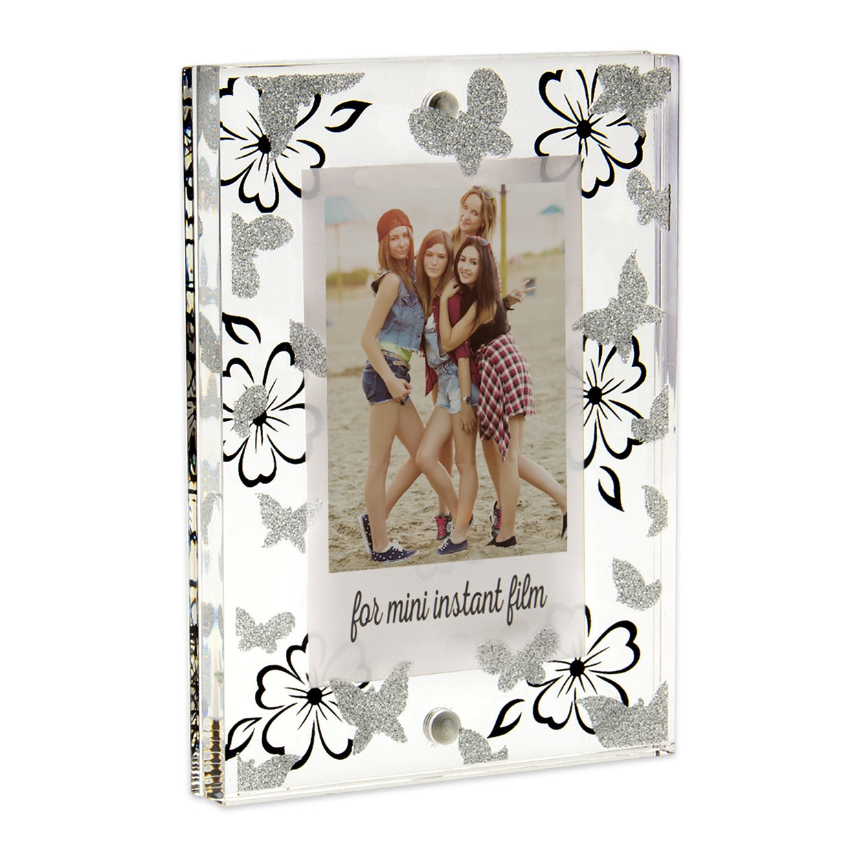 Instax Mini Acrylic Block Butterfly & Flower Picture Frame