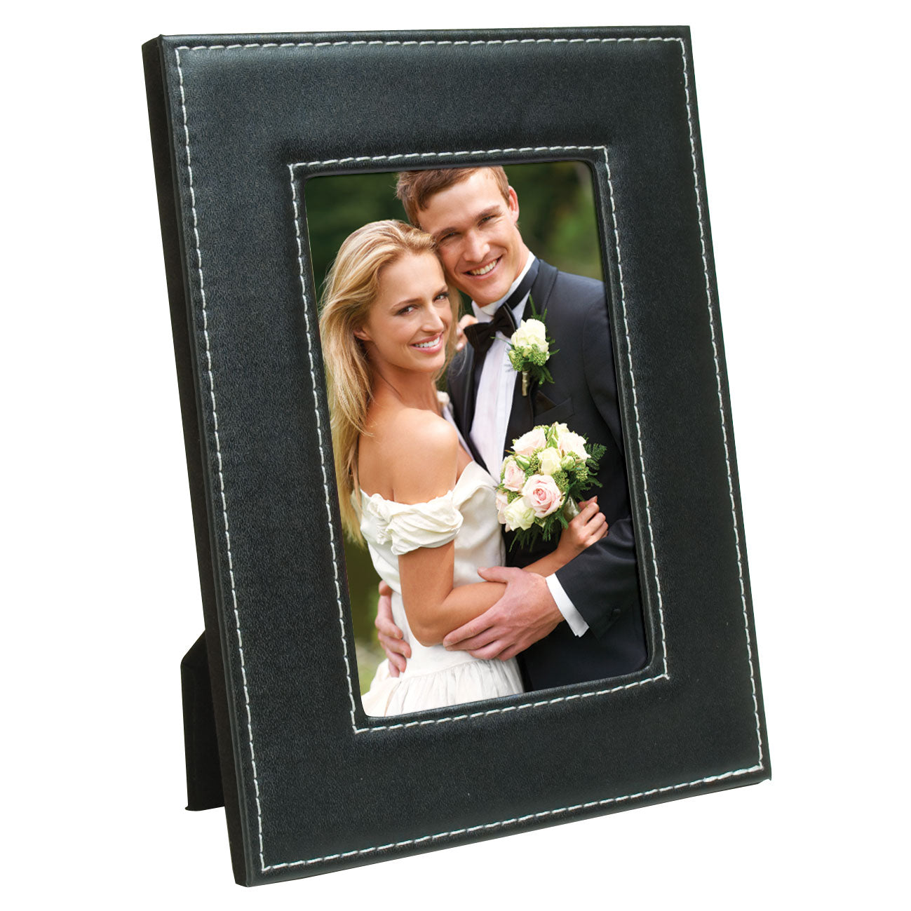 White Stitch Easel Picture Frame