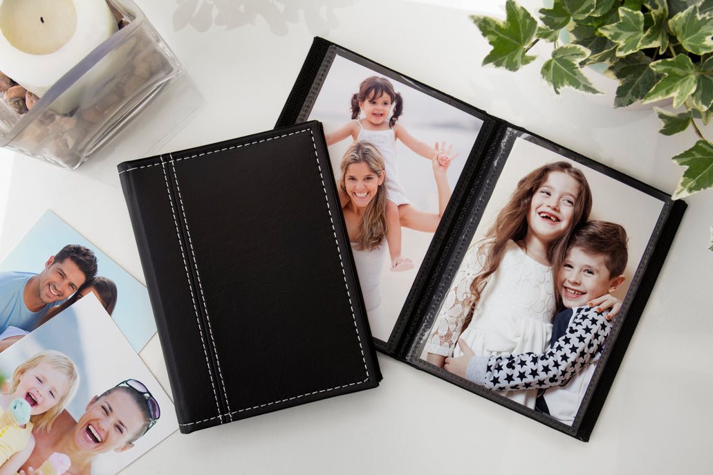 Wholesale Photo White Stitch Black Cover Photo Albums - Neil
