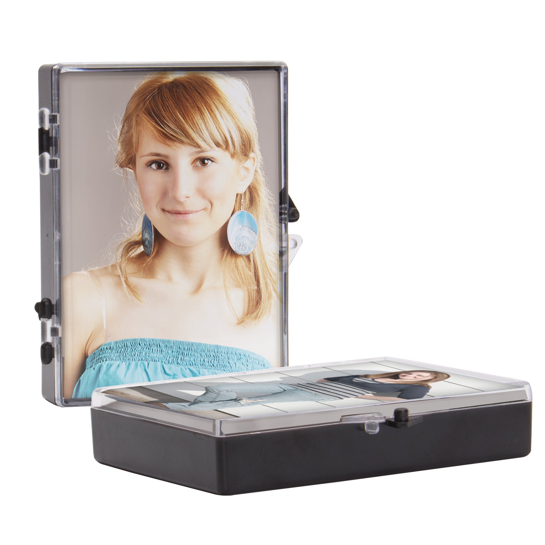Caja de fotos tipo billetera de plástico
