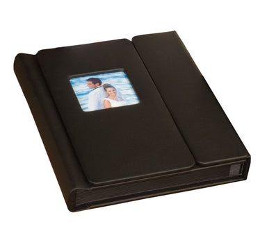 Neil Enterprises 6857SINGLE Leather Self-Stick Photo Album, 5 L x 7 H, Black