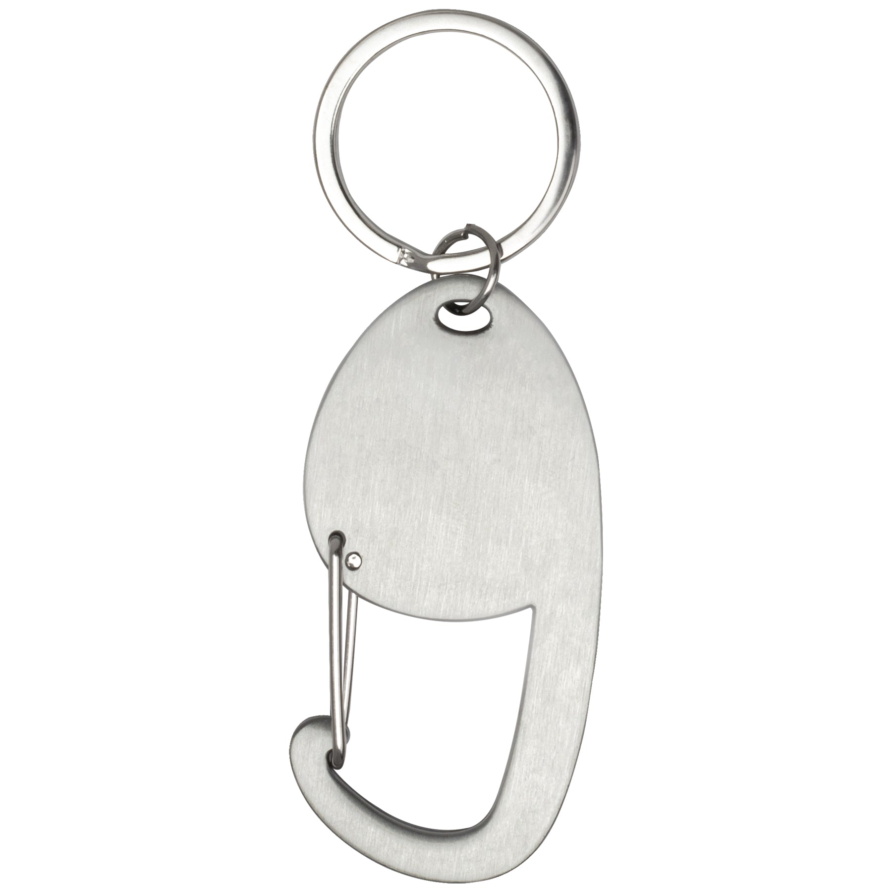 Brushed Silver Carabiner Keychain