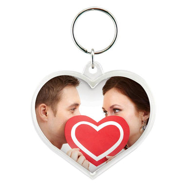 Heart Metal Key Ring Tag - 1.375 x 1.75