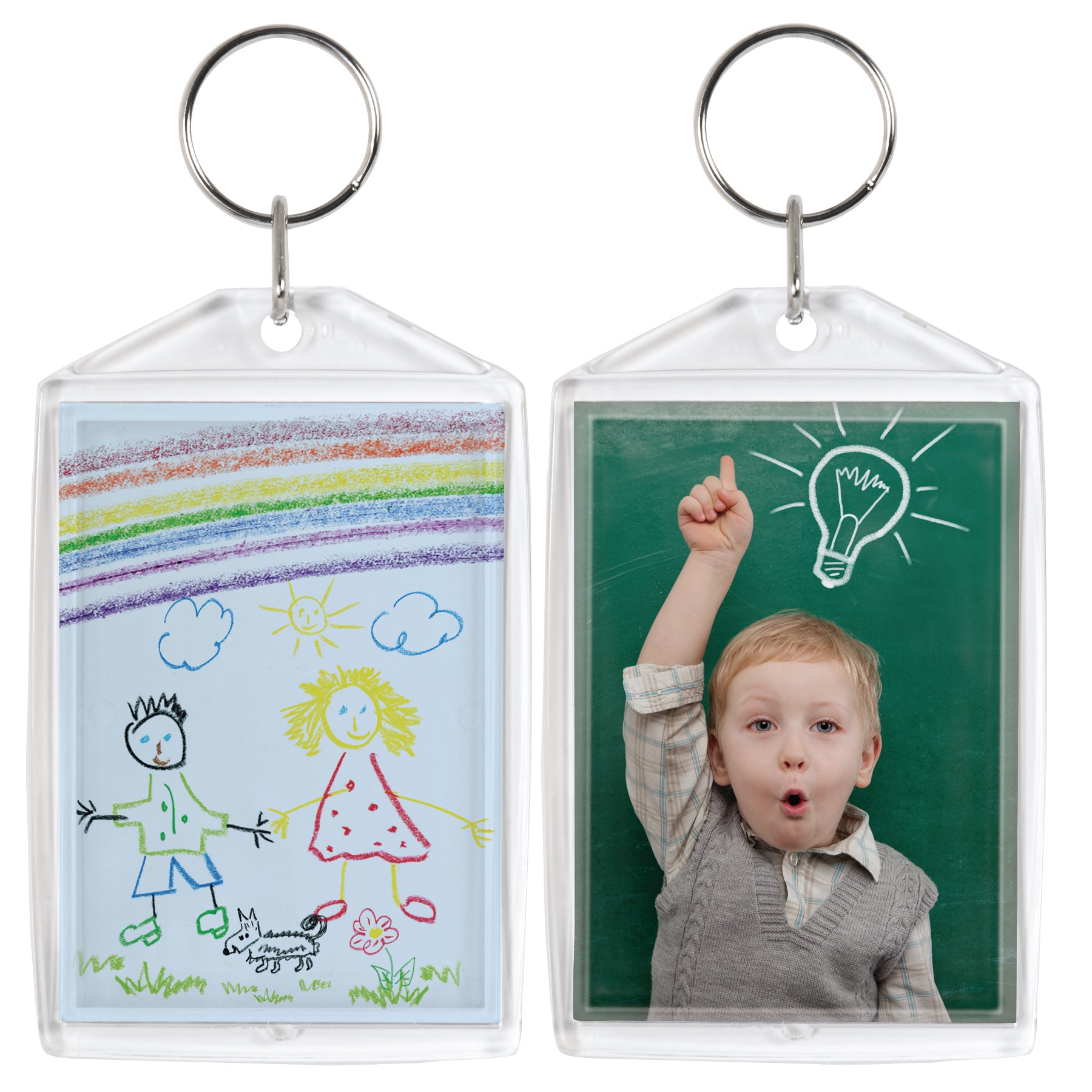 Clear Standard Snap-In Photo Keychains