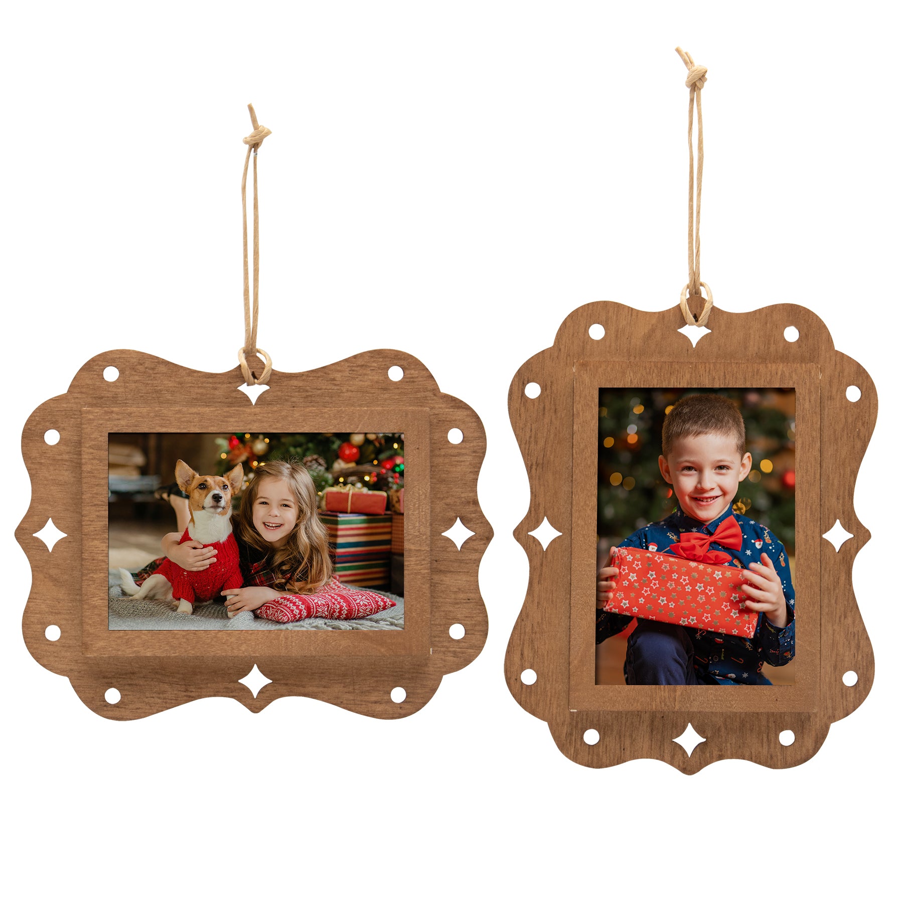 Wood Rectangle Photo Ornament